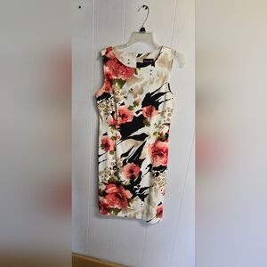 Connected Apparel Floral Print Midi Dress